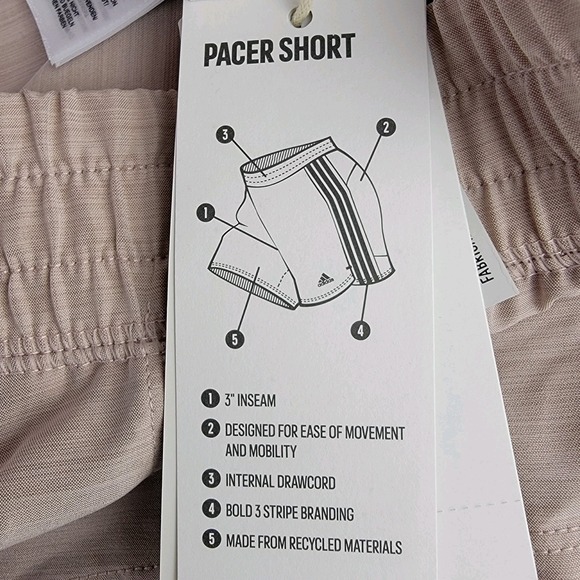 Adidas Womens XXL Aeroready Pacer Short Tan Lightweight Workout  NWT Gym 3" - Picture 6 of 8